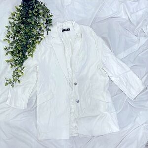 MANGO Chic White Button-Up Jacket Size S Oversized